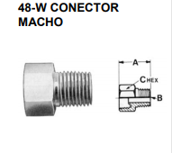 Nacobre 48W - Conector invertido macho 1/2" x 3/8"