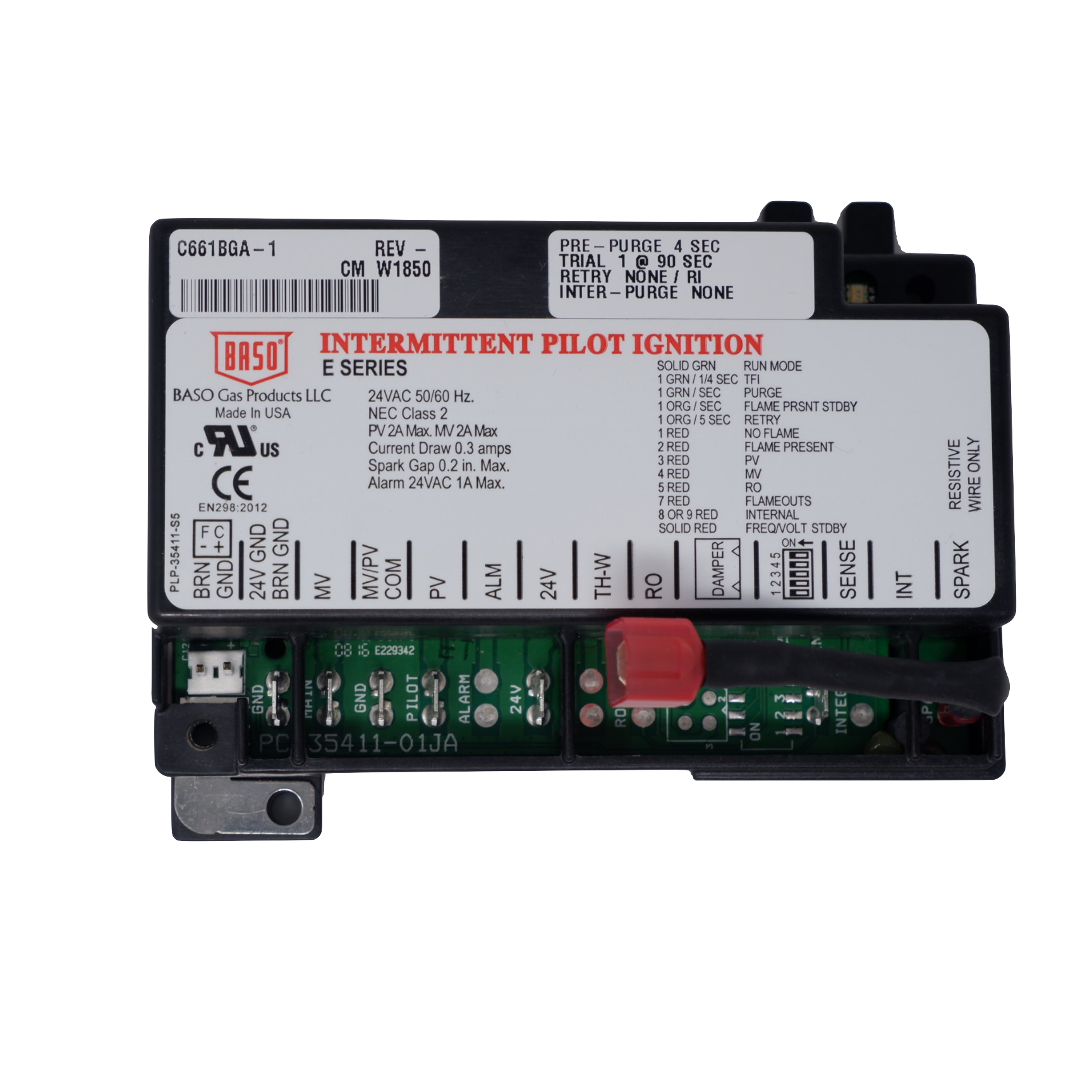 BASO C661BGA-1C  Módulo de encendido para sistemas de piloto intermitente a 24V