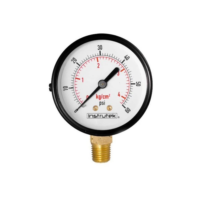 Manómetro para compresor 60 PSI / 4 Kg/cm2 para gas LP y Natural alta presión